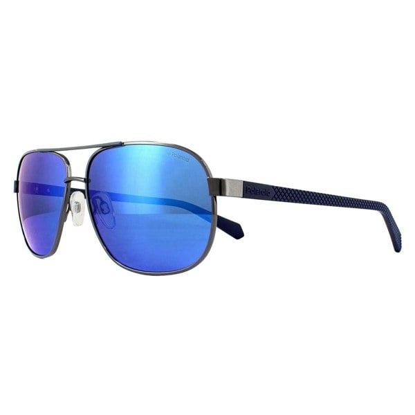 Polaroid Sunglasses PLD 2059/S KJ1 5X Dark Ruthenium Grey Blue Mirror Polarized