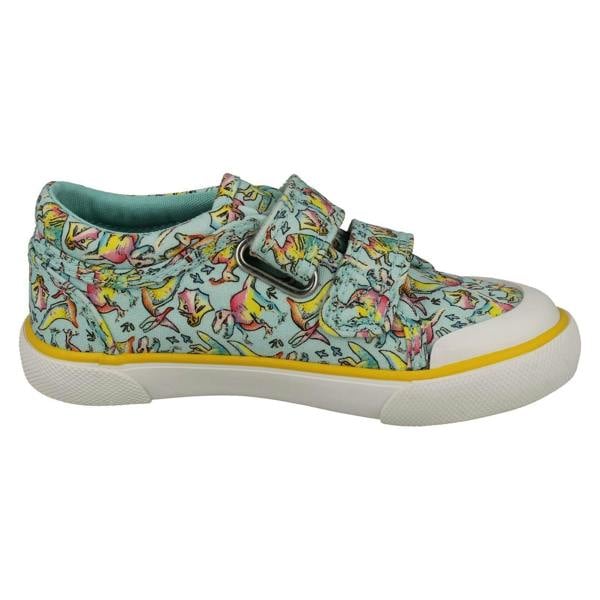 Start-rite Boys Startrite Dinosaur Detailed Hook & Loop Canvas Shoes Dino-Mite