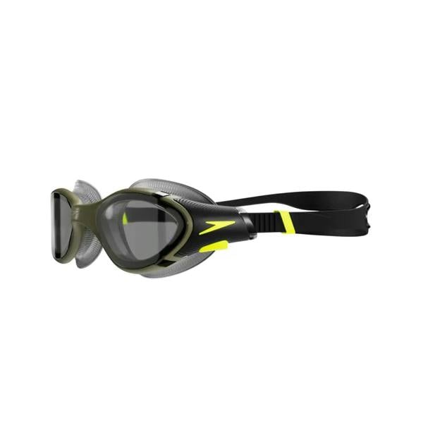 Speedo Biofuse 2.0 polarised swim goggle in black/green with clear lenses