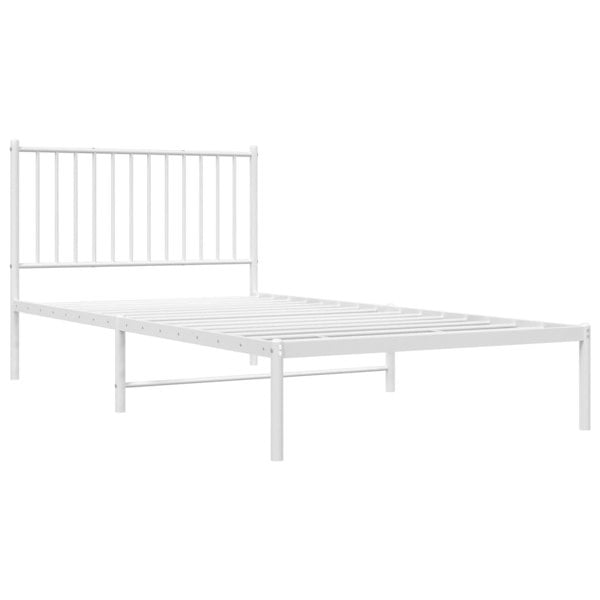 Berkfield Metal Bed Frame with Headboard White 100x200 cm