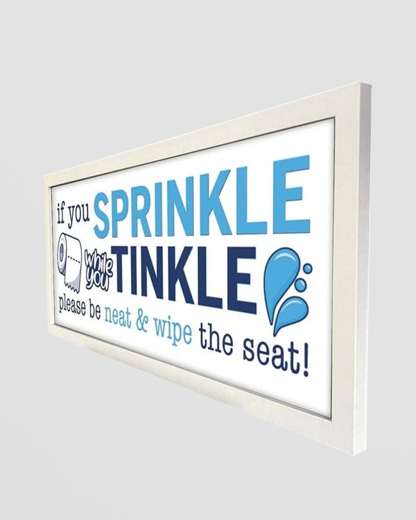 Bathroom Wall Art - Sprinkle Tinkle Framed Print
