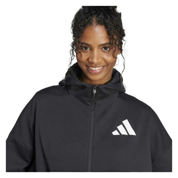 Adidas Womens/Ladies Z.N.E. Relaxed Fit Full Zip Hoodie - Black - 