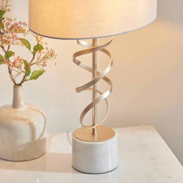 Briar Gold And White Marble Table Lamp