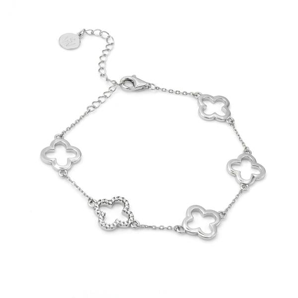 Say It With Open Clover Bracelet - Silver