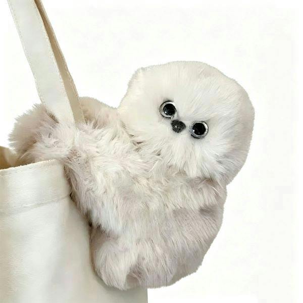 Leaper Cute Emotional Doll Bag Plush Toy - White