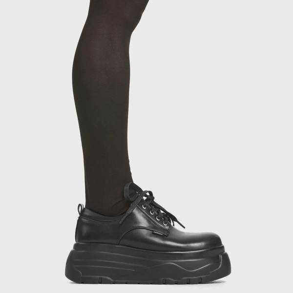 Lamoda Get It Right Black Chunky Platform Heels Stylish Trendy Party Shoes