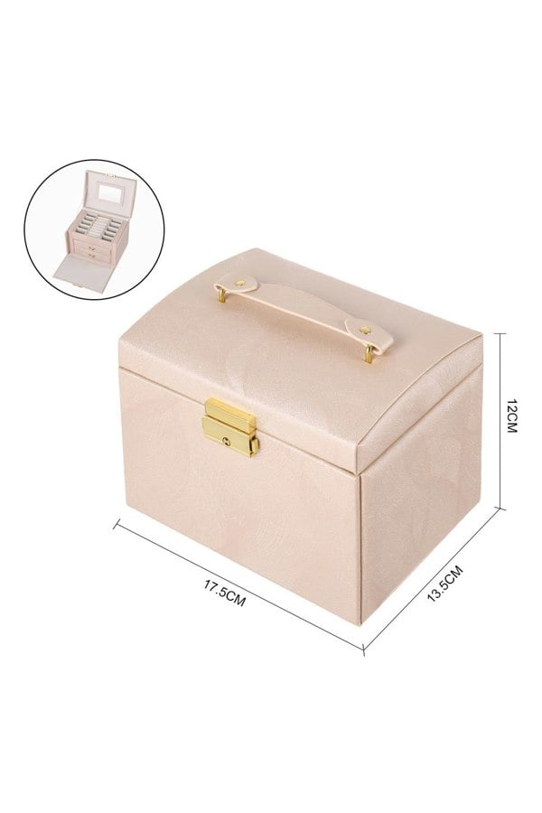 Living and Home Multi-Function Faux Leather Jewellery Storage Box with Drawers