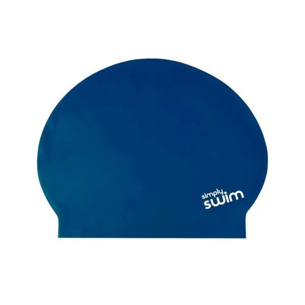 Blue Simply Swim silicone cap in solid colours latex for adults