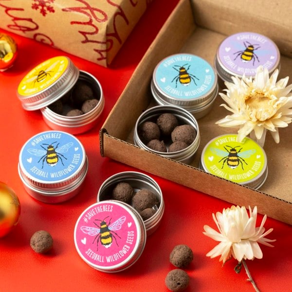 SEEDBALL #Savethebees Wild Flower Seeds Mini Tins (Set of Six)