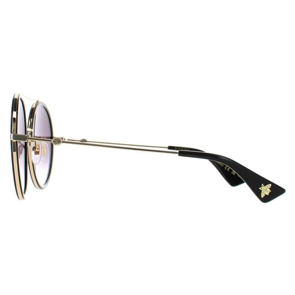 Gucci Sunglasses GG0061S 001 Black Gold Grey Gradient