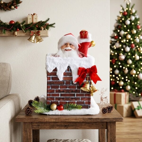Garden Greatness Animated Santa in Chimney Christmas Decoration
