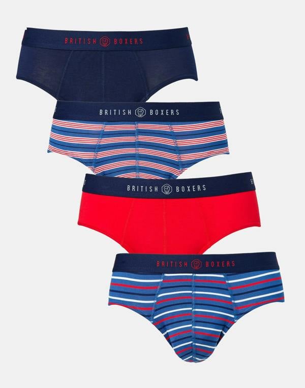 British Boxers Multipack! 4 Pairs of Men's Bamboo Briefs - London
