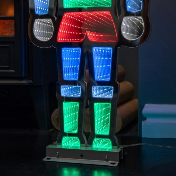 Samuel Alexander 74cm Infinity Light up Christmas Nutcracker Decoration with Multi-Coloured LEDs on Metal Base