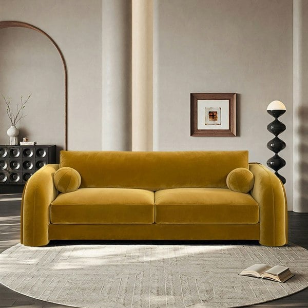 Rit Concept Afolabi Curved Two Seater Sofa, Velvet