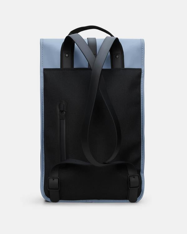 back of a Rains Unisex Backpack in 172 Blue Dusk