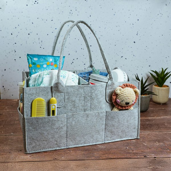 Zello Grey Felt Nappy Caddy