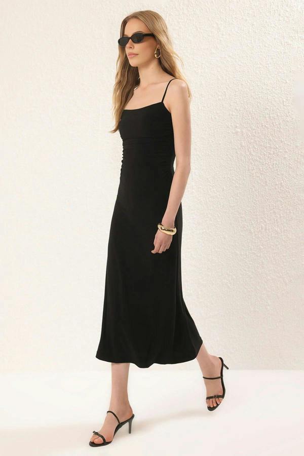 WOVCOR Strappy Backless A-line Maxi Knit Dress