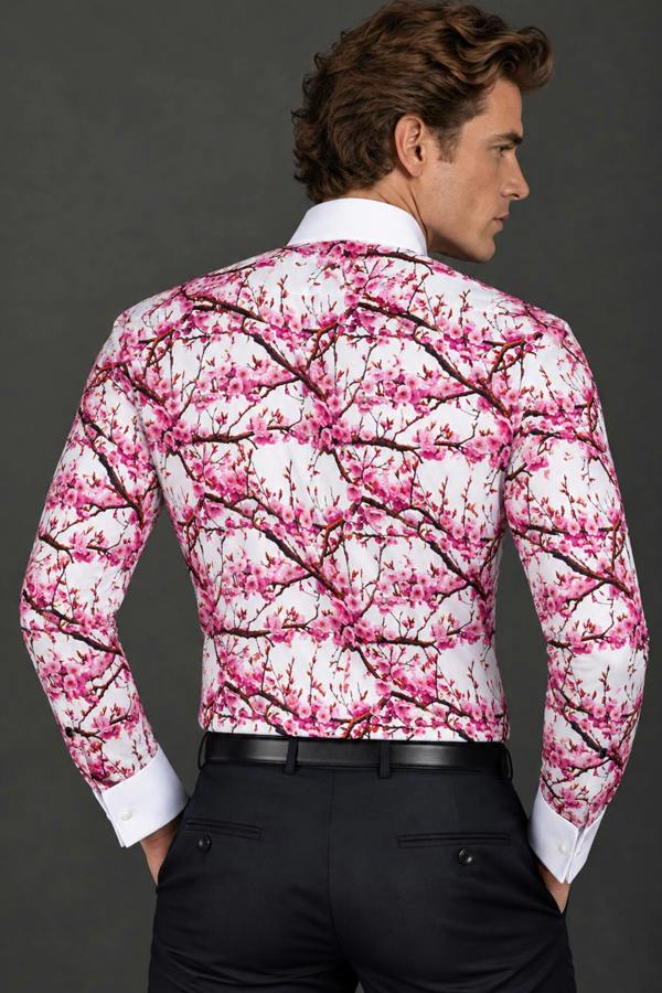 Claudio Lugli Cherry Blossom Tuxedo Shirt