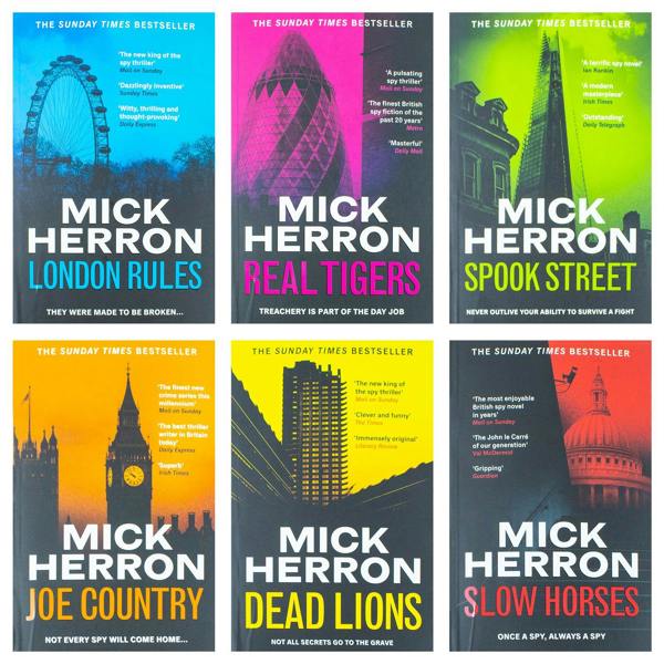 Mick Herron Jackson Lamb Thriller Series 6 Books Collection Set (Slow Horses, Dead Lions, Real Tiger, Spook Street, London Rules, Joe Country)