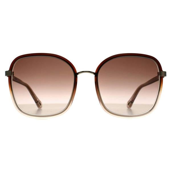 Chloe Sunglasses CH0031S 007 Crystal Brown Light Pink Brown Gradient with Light Mirror