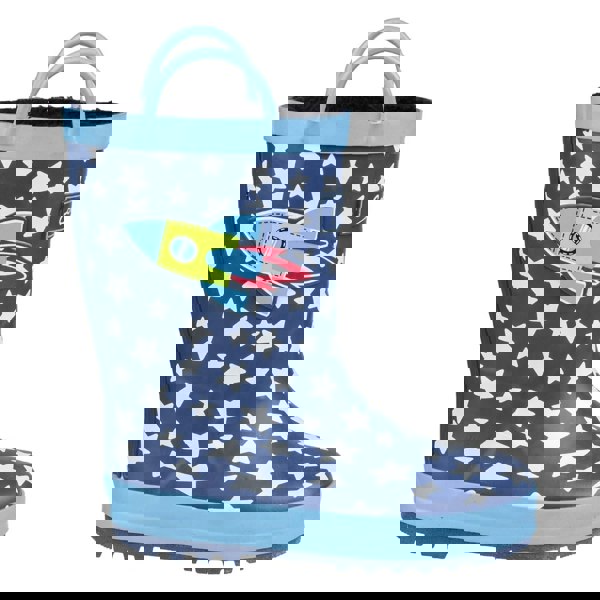 Cotswold Sprinkle Rubber Dark Blue & White Wellington Boots