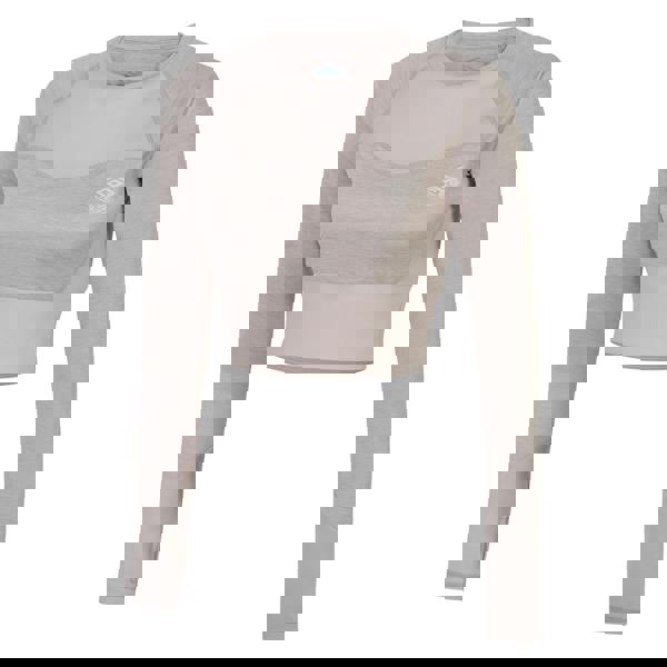 Umbro Womens Pro Training Long-Sleeved Crop Top - Silver Grey Marl