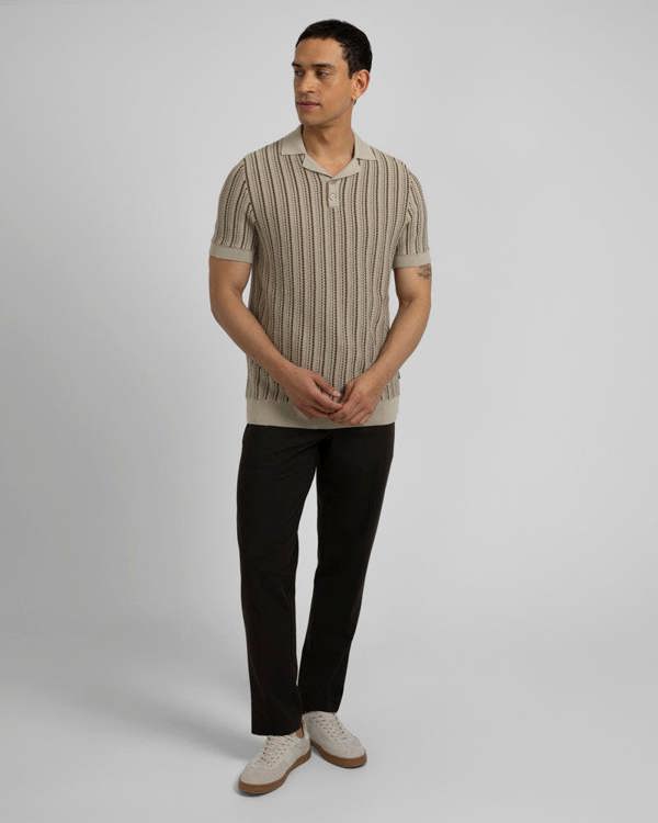 Steel & Jelly Bow - Stripe Knitted Polo Shirt