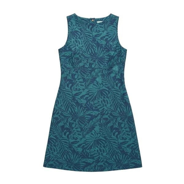 Mountain Warehouse Womens/Ladies Milos Tropical Leaves Sleeveless Dress - Dark Blue - 