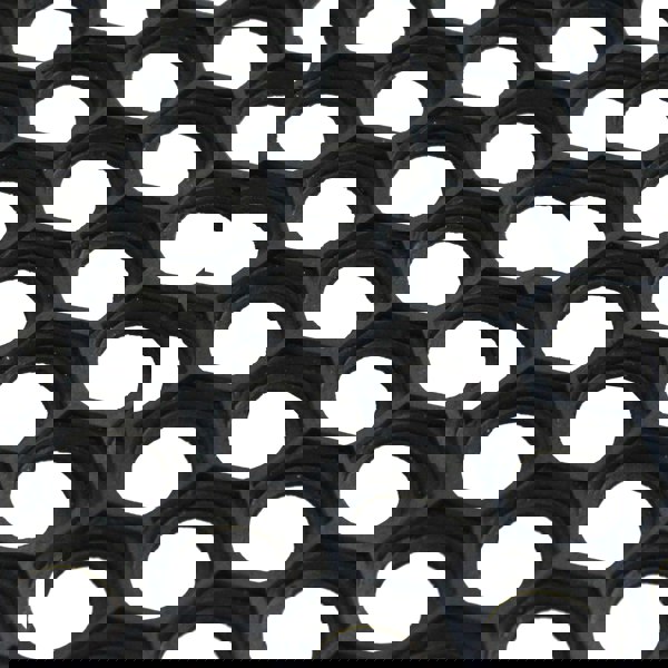 JVL Honeycomb Outdoor Rubber Ring Entrance Floor Door Mat 40x60cm, Black