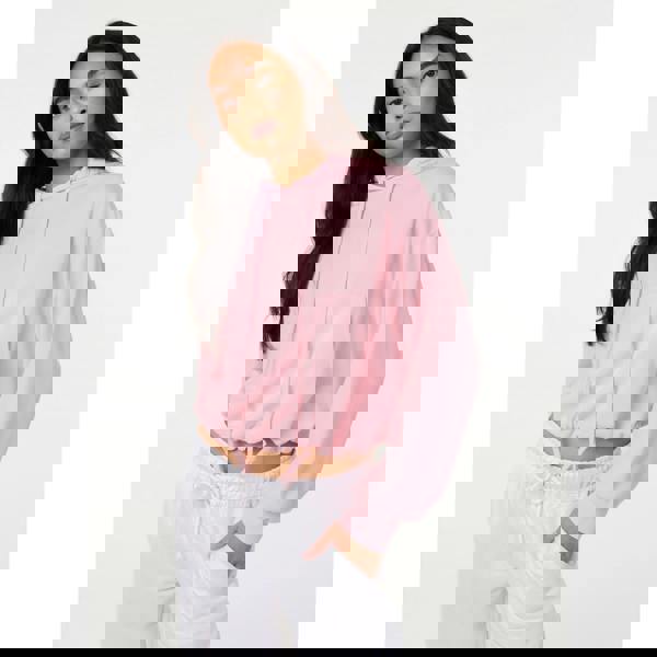 Pink Vanilla Drawstring Puffball Hoodie