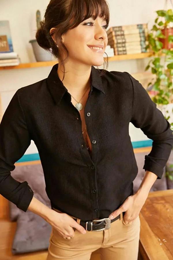 Hoxton Gal Fine Ribbed Corduroy Shirt