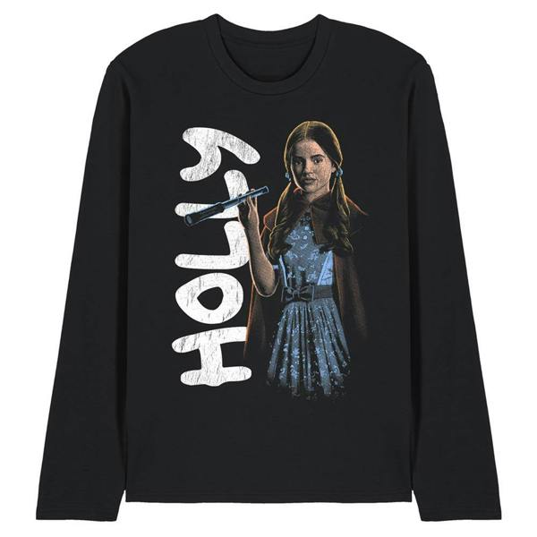 Stranger Things Unisex Adult Holly Neo Homage Long-Sleeved T-Shirt - Black