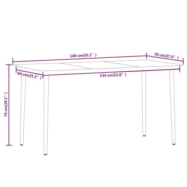 Berkfield 7 Piece Garden Dining Set Black
