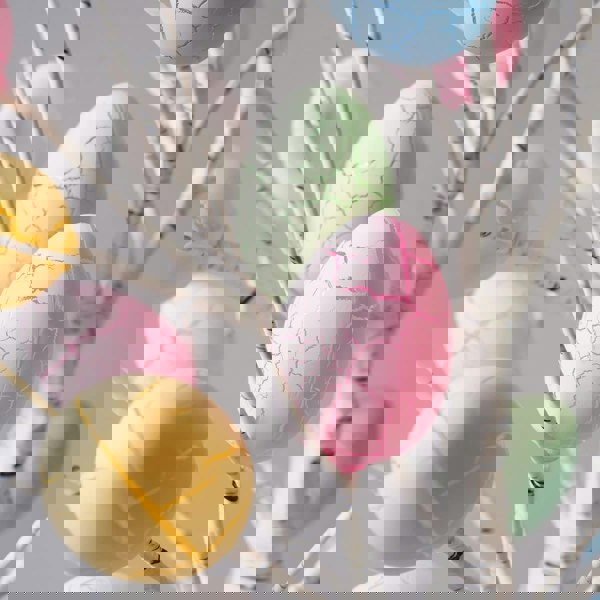 24 LED Easter Tree with Colourful Egg Decorations – Birch Twig Tree, Battery or USB Powered, Easter Table Decor Gift