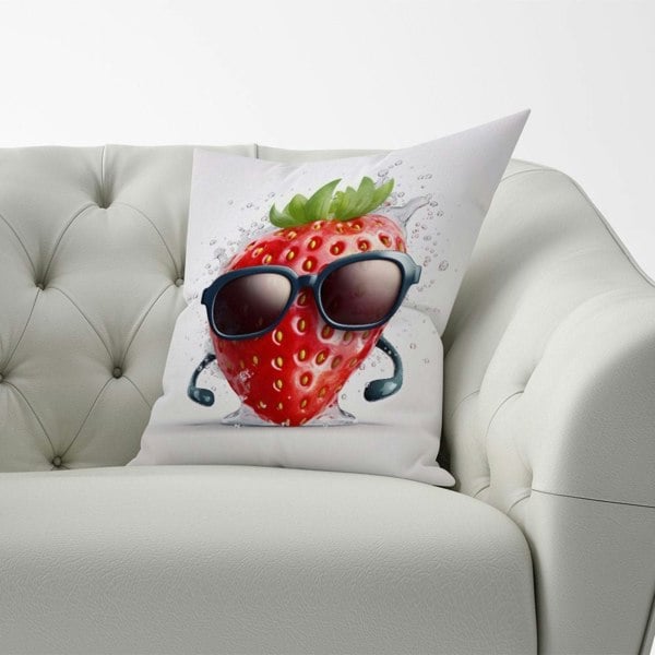 Warren Reed Strawberry In Glasses Cushions