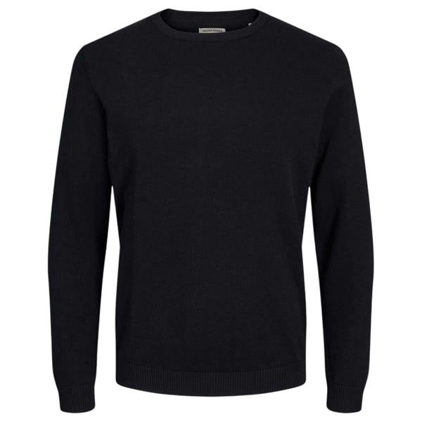 Jack And Jones Mens Crew Neck Long-Sleeved Top - Black - 
