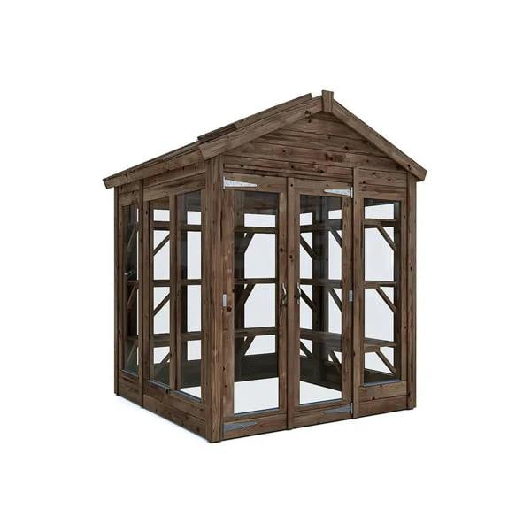 Dunster House Growzilla Wooden Greenhouse With x1 Shelving Pack W1.8m x D1.8m / W6' x D6' Automatic Vent Opener