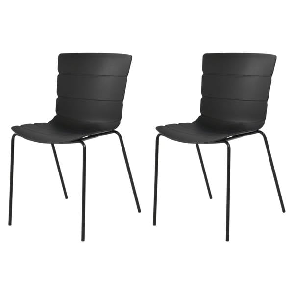 Core Products Pair of Bali Modern Dining Chairs, Contoured & Ribbed Seats