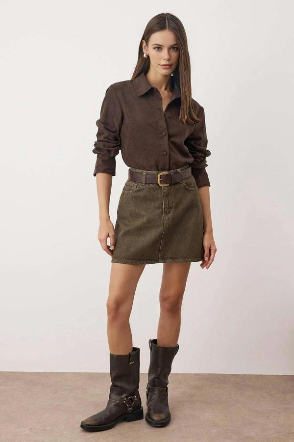 WOVCOR Mini Basic Denim Skirt