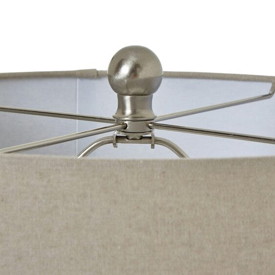 Wyld Haus Lautrec Geometric Dot White Ceramic Lamp With Cream Linen Shade
