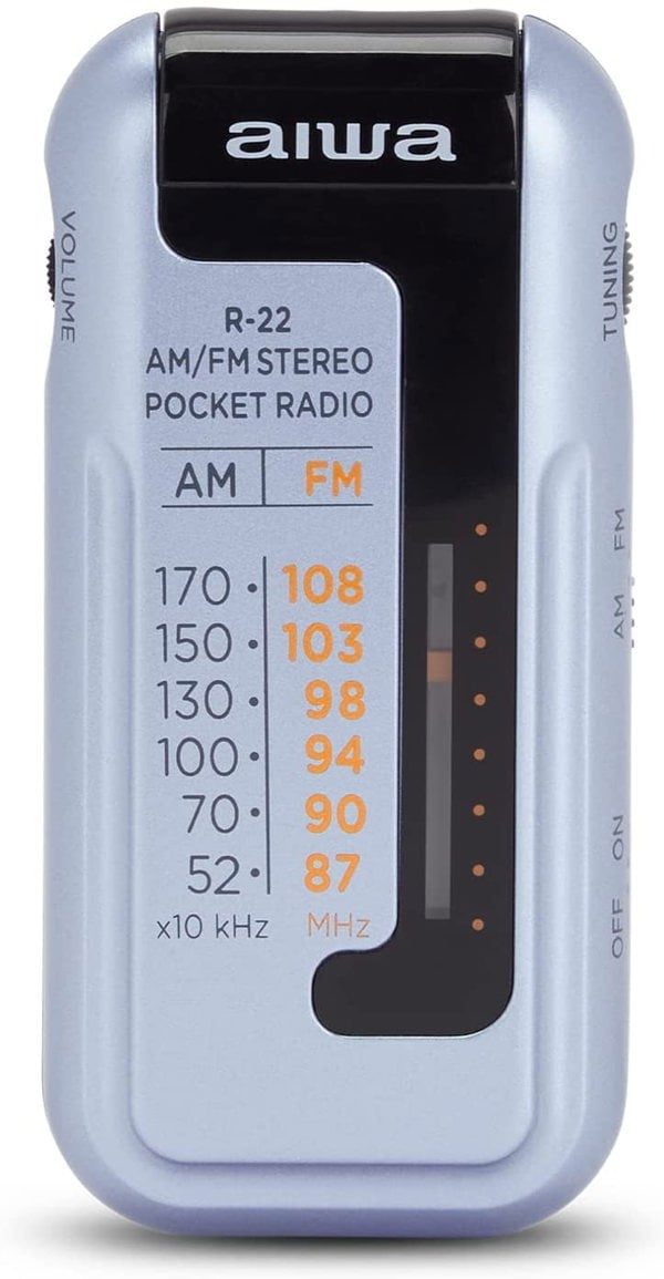 Aiwa R-22 MW/FM Stereo Pocket Radio With Headphones