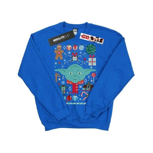 Star Wars Boys Yoda Christmas Sweatshirt - Royal Blue