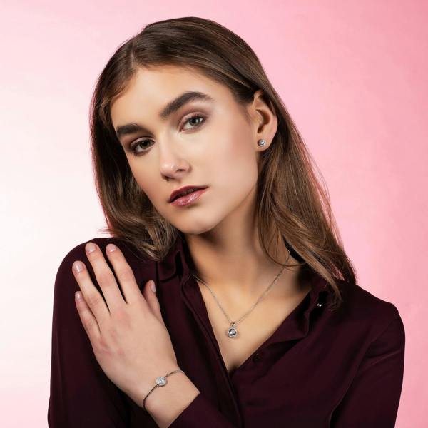 Celestial Disc Bracelet with Cubic Zirconia Stones - namana.london