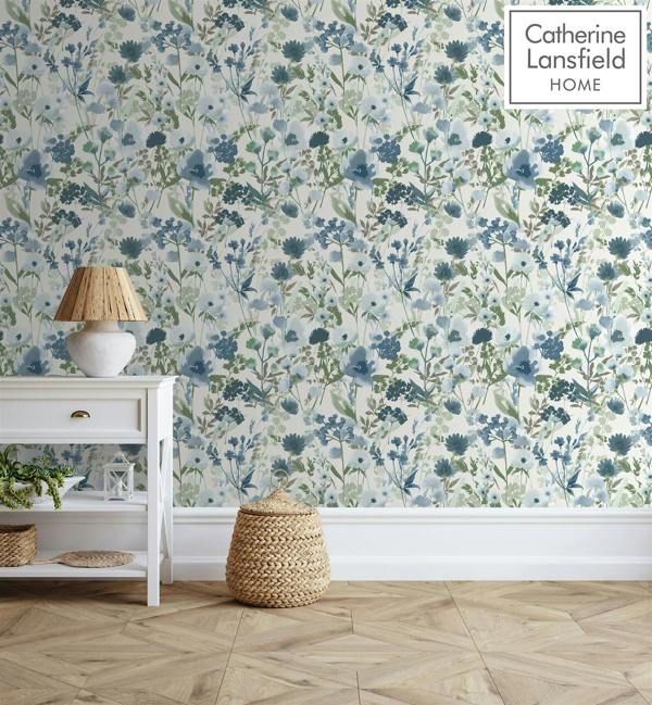Catherine Lansfield Countryside Blue Wallpaper image 4