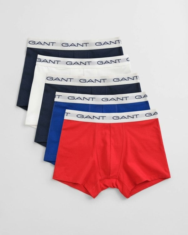GANT Mens Slim Fit Stretch Cotton Jersey Trunks 5-Pack - 105 Multicolour