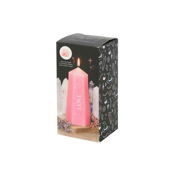 Serano Love Crystal Candle with Rough Rose Quartz