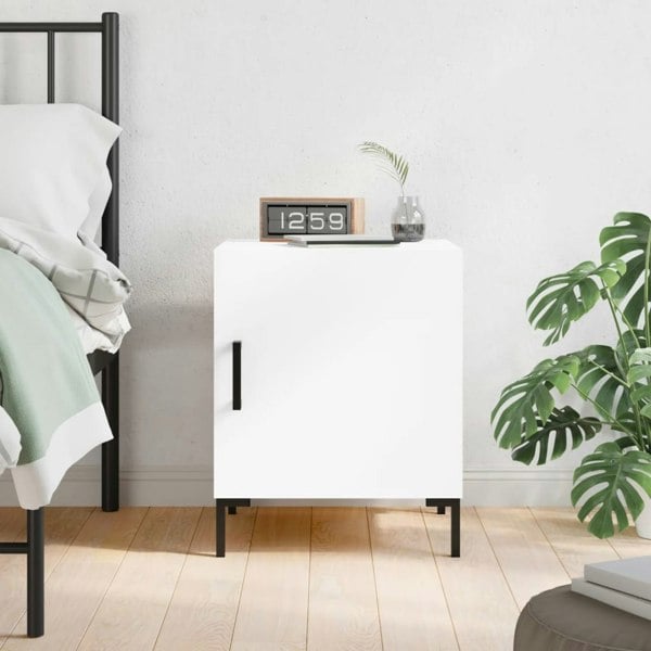 Berkfield Bedside Cabinet White 40x40x50 cm Engineered Wood