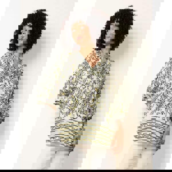 Blue Vanilla Boxy Short Sleeve Printed Top