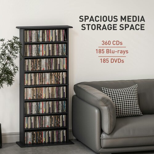 Wyld Haus Kael 126cm Wood Black Bookcase Storage Unit Shelving Unit