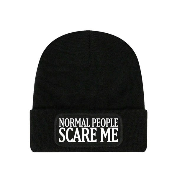 Grindstore Unisex Adult Normal People Scare Me Beanie - Black